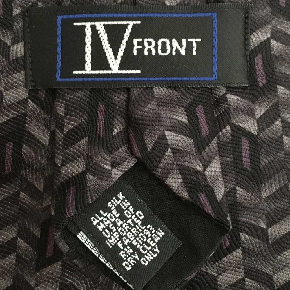 Gray & Purple Silk Neck Tie